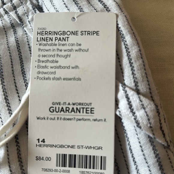 Athleta Herringbone Stripe Linen Pant - Picture 4 of 5